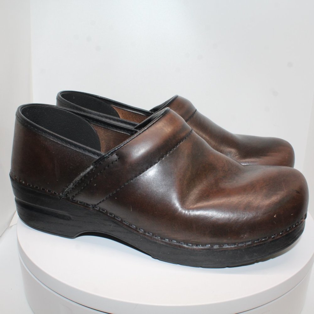 Dansko Womens 41 Professional Clog Brown Slip On Leather Medical Nursing Shoes - Picture 4 of 15